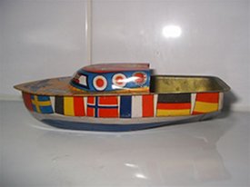 Flags on side of boat